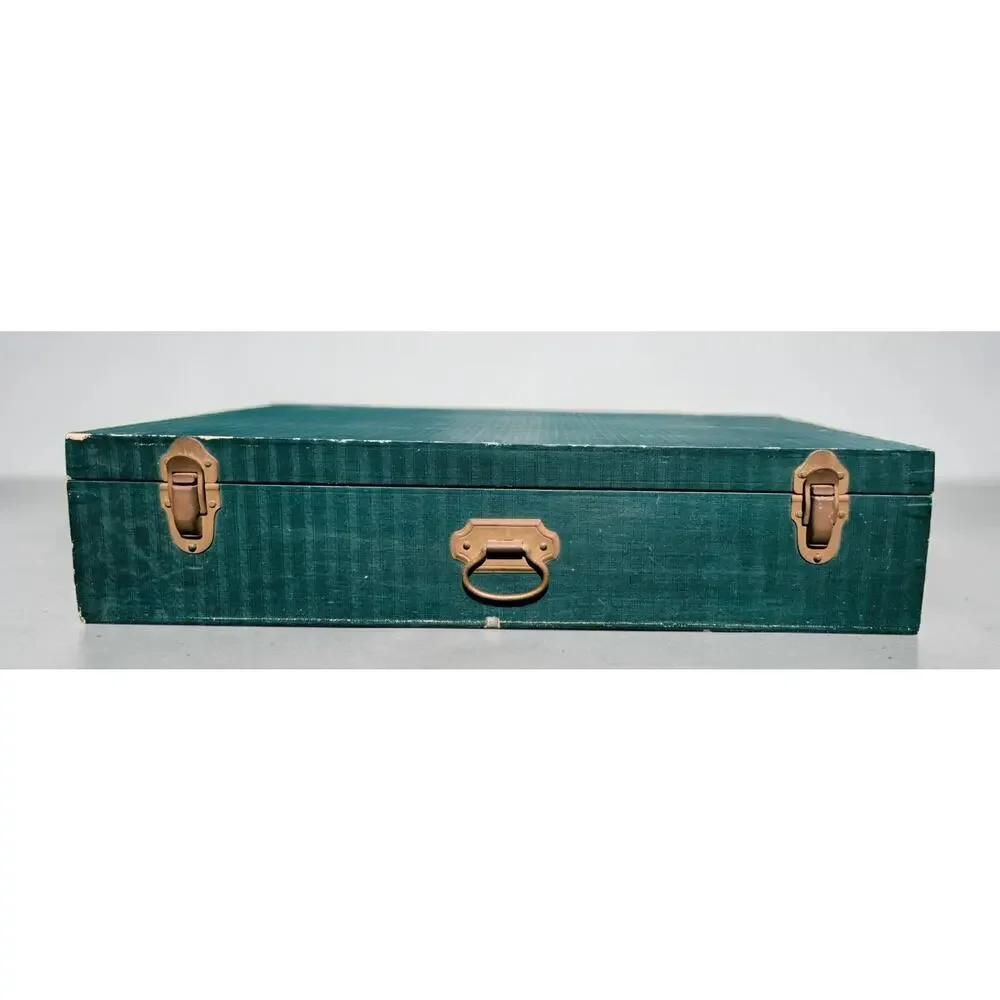 Vintage 1930s Salesman Sample Case Antique Industrial Wood Display Box Green...